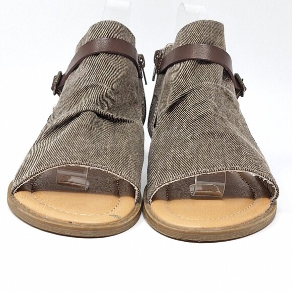 Blowfish Sandals Women's 8 Gladiator Flat Strappy Malibu Beige Fabric Open Toe - Picture 12 of 15